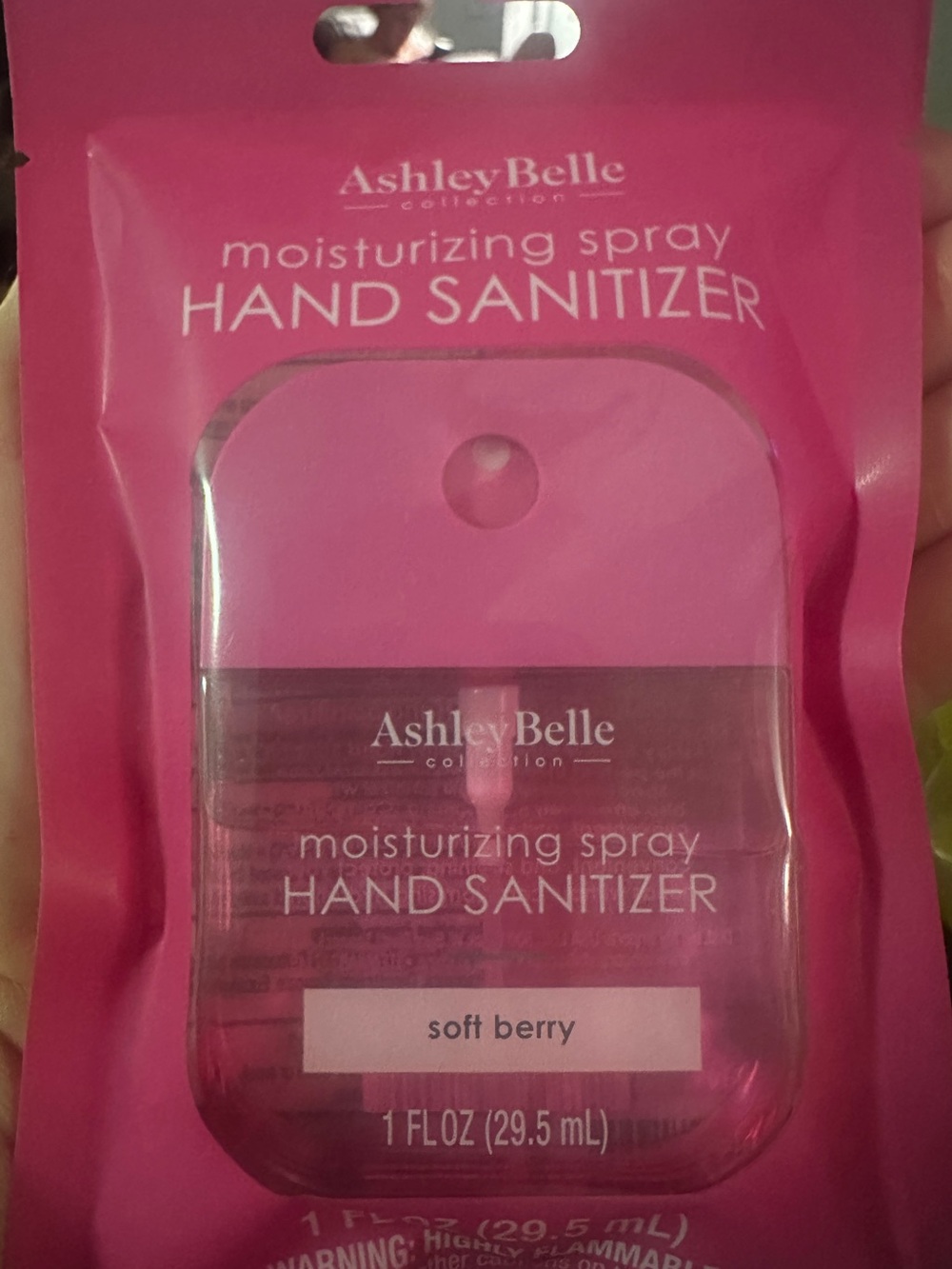 Ashley Belle Moisturizing Spray Hand Sanitizer Soft Berry 1 fl oz